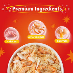 Just Try Freeze-Dried Food Topper for Puppies and Adult Dog & Cat - Made with Real Chicken, Egg Yolk and Antarctic Krill, All Natural, Grain Free - 8 OZ