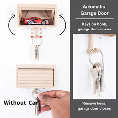 Car Garage Key Holder with Opening Door Wall Hanging Key Holder, Fun 3D Printed Key Organizer, Easy Installation Wall Decoration