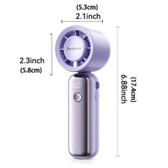 DOUBLEPOW USB-C Rechargeable Portable Handheld Fan, Multifunctional 1-100-Speed Airflow Wind Speed Fan, Foldable & Hanging Neck Fan for Home, Travel, and School
