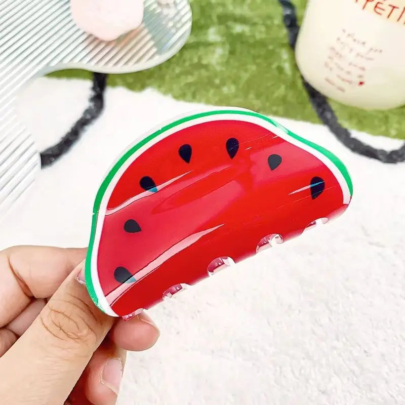 1Pc Fruit Based Acrylic Clip Creative Hair Accessory, Hair Clip at the Back of the Head, High-End Korean Version Shark Clip