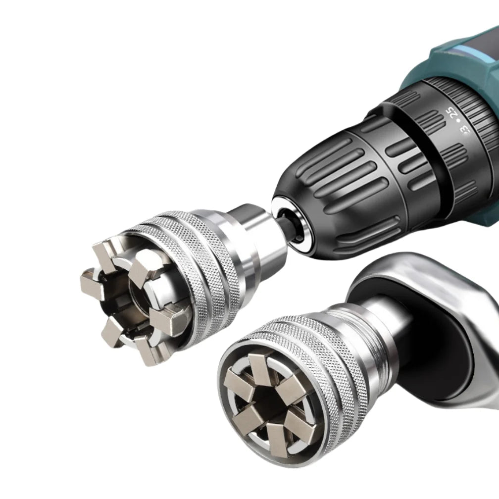 Adjustable Socket 3/8'' to 3/4'' Universal Sleeve 10-19Mm Magic Socket Electric Drill Wrench Converter Power Hand Repair Tool