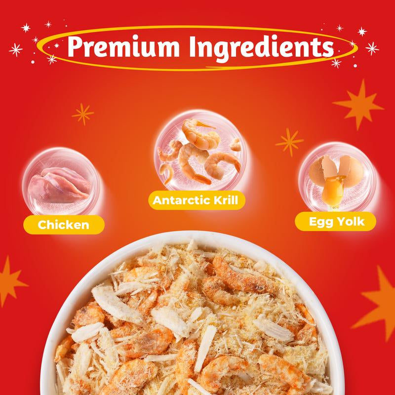 Just Try Freeze-Dried Food Topper for Puppies and Adult Dog & Cat - Made with Real Chicken, Egg Yolk and Antarctic Krill, All Natural, Grain Free - 8 OZ