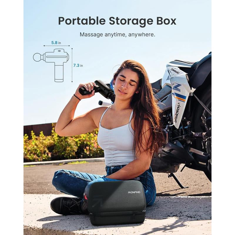 RENPHO Thermacool Massage Gun Deep Tissue with Heat and Cold Head, FSA HSA Eligible, Handheld Muscle Massager with Carry Case, Body Masajeador for Men Women Athletes, Active