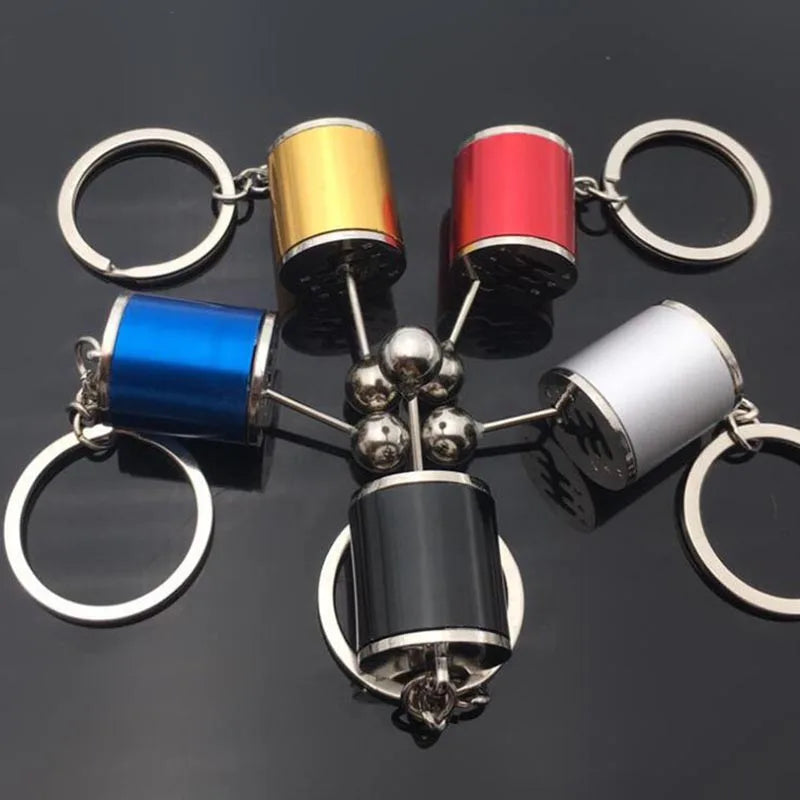 Auto Part Six Speed Manual Gearbox Keychain 3D Shifter Car Change Shift Variator Metal Gear Lever Box Keychain Key Chain