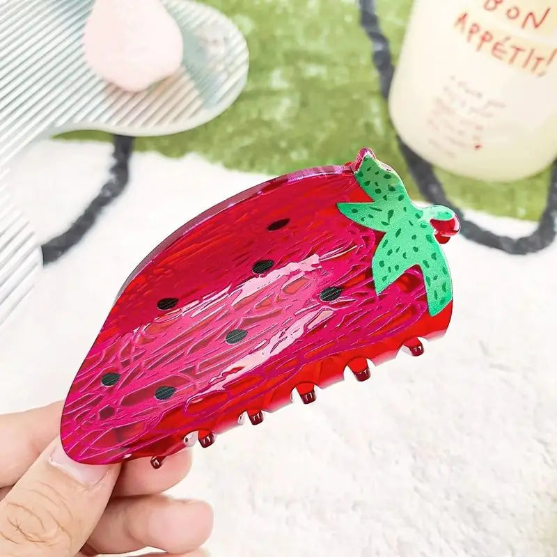 1Pc Fruit Based Acrylic Clip Creative Hair Accessory, Hair Clip at the Back of the Head, High-End Korean Version Shark Clip