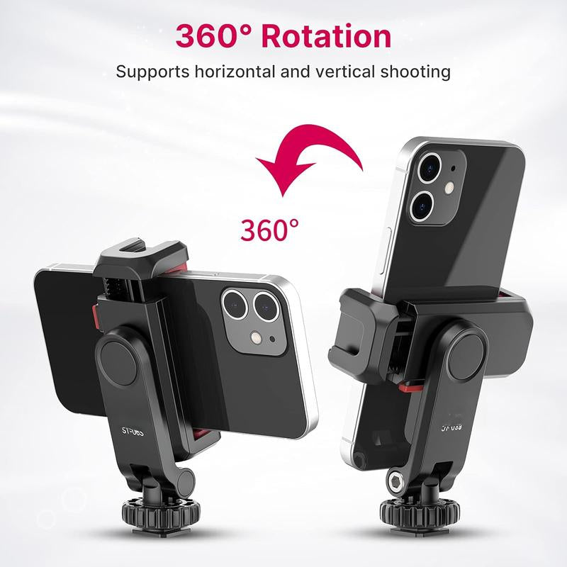 Phone Tripod Mount Holder for - ST-06S Camera Hot 2 Cold Shoe Phone Mount Compatible for Android DJI Ronin S/SC Zhiyun Gimbals