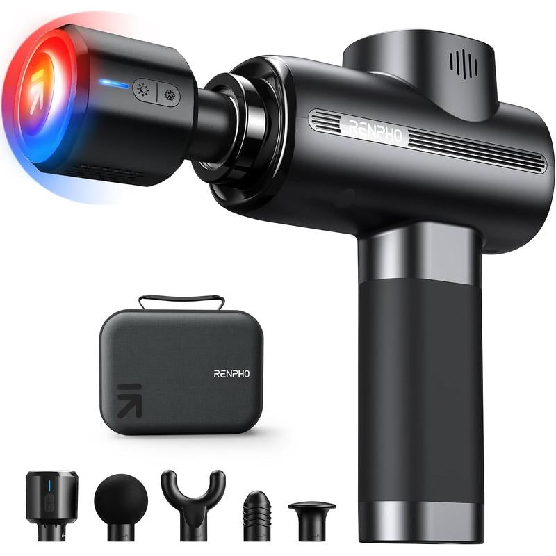 RENPHO Thermacool Massage Gun Deep Tissue with Heat and Cold Head, FSA HSA Eligible, Handheld Muscle Massager with Carry Case, Body Masajeador for Men Women Athletes, Active