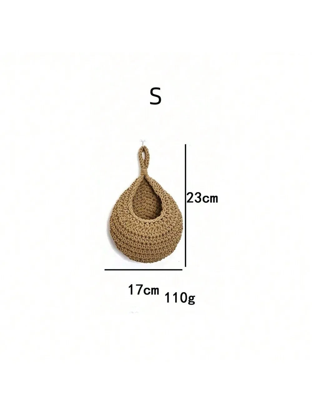 Wall Decor Hanging Basket, Bohemian Woven Basket Planting Planter Container Teardrop Shape Suitable for Vegetables and Fruits