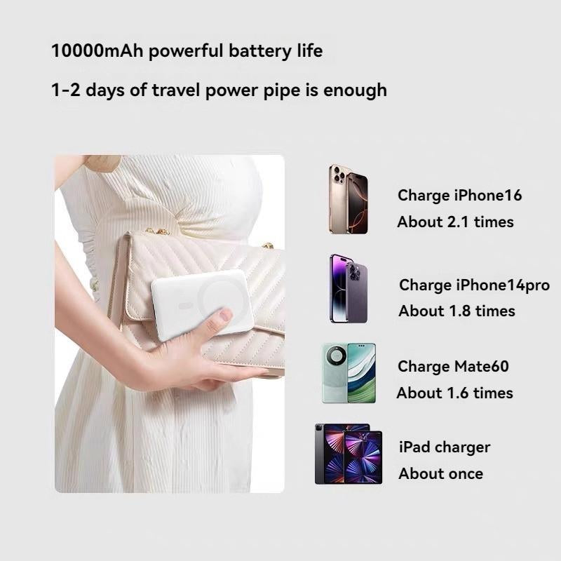 Power Bank 3 in 1 Energy Bar 2025 New Fast Charging Magnetic Suction Portable Small Mobile Power Bank Suitable for Apple 16 Official Genuine Can Be Carried on the Plane