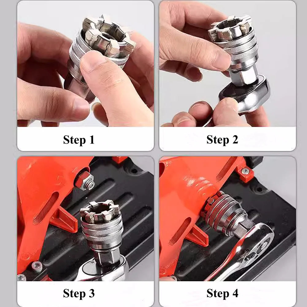 Adjustable Socket 3/8'' to 3/4'' Universal Sleeve 10-19Mm Magic Socket Electric Drill Wrench Converter Power Hand Repair Tool