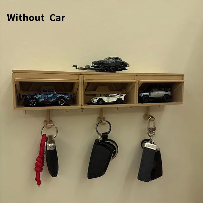 Car Garage Key Holder with Opening Door Wall Hanging Key Holder, Fun 3D Printed Key Organizer, Easy Installation Wall Decoration