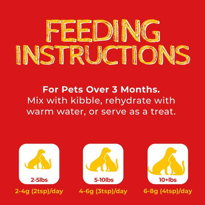 Just Try Freeze-Dried Food Topper for Puppies and Adult Dog & Cat - Made with Real Chicken, Egg Yolk and Antarctic Krill, All Natural, Grain Free - 8 OZ