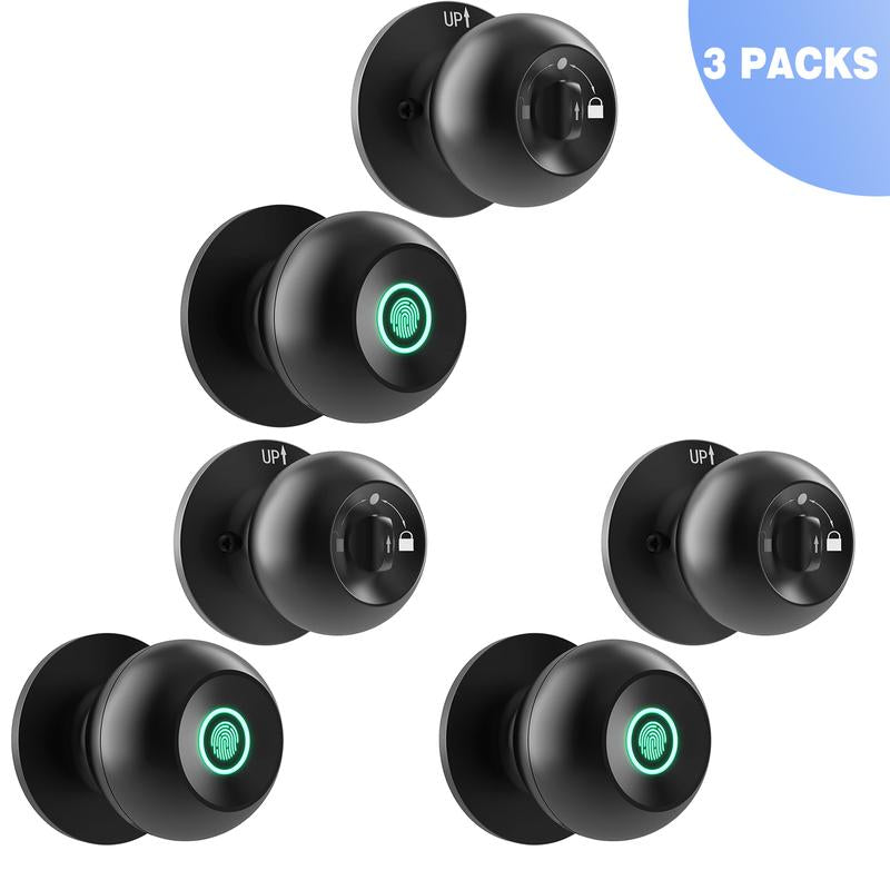 Fingerprint Door Lock, Smart Fingerprint Door Knob, Biometric Door Knobs with App Control, Auto Lock Door Lock with Code, Keyless Door Knob with Locks for Bedroom, Home,Office Fathersdaygift