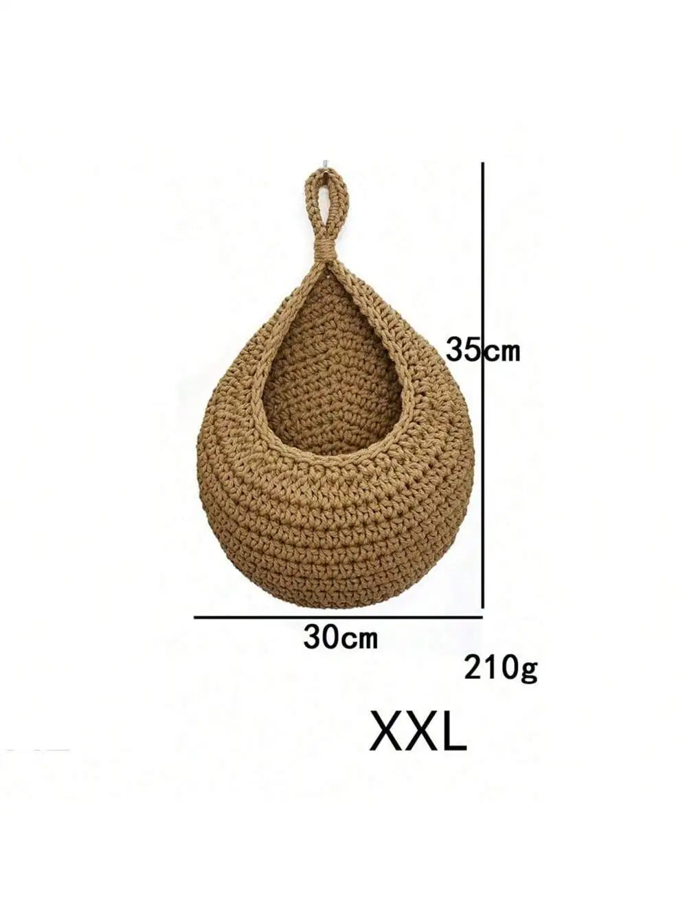 Wall Decor Hanging Basket, Bohemian Woven Basket Planting Planter Container Teardrop Shape Suitable for Vegetables and Fruits