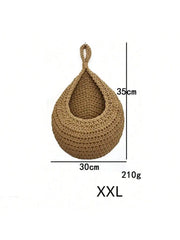 Wall Decor Hanging Basket, Bohemian Woven Basket Planting Planter Container Teardrop Shape Suitable for Vegetables and Fruits
