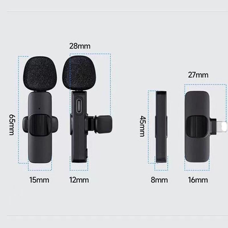 2 Pcs Wireless Lavalier Microphones for -Mini Wireless Clip-Onmicrophones Crystal Clear Sound Quality Forrecording, Live Streaming,Vlog