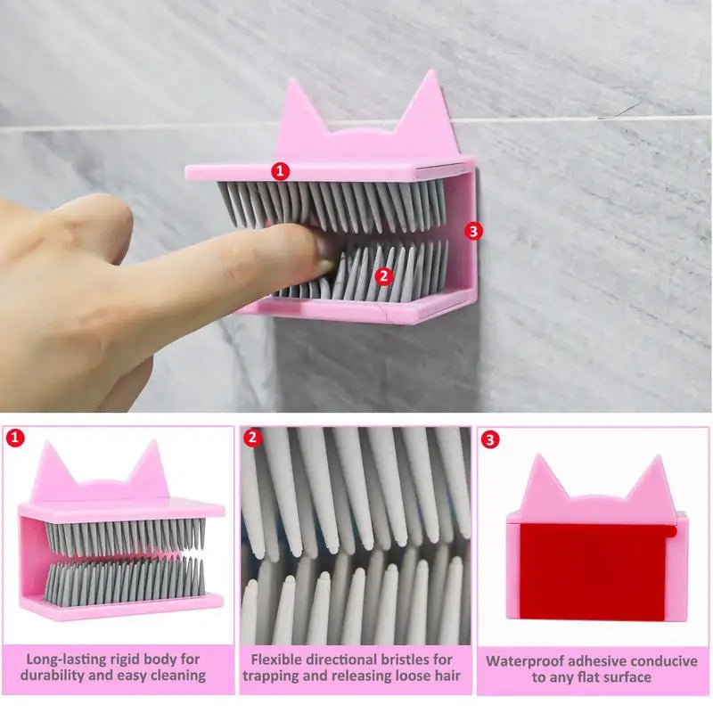 Wall Hair Catcher Bathroom Shower Hair Collector Wall Mounted Flexible Shower Drain Hair Stopper Bathtub Sink Accessories