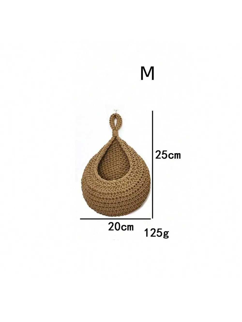 Wall Decor Hanging Basket, Bohemian Woven Basket Planting Planter Container Teardrop Shape Suitable for Vegetables and Fruits
