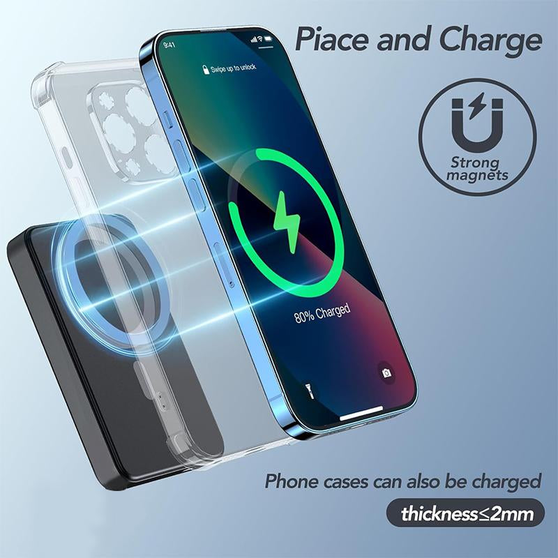 Power Bank 3 in 1 Energy Bar 2025 New Fast Charging Magnetic Suction Portable Small Mobile Power Bank Suitable for Apple 16 Official Genuine Can Be Carried on the Plane
