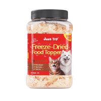 Just Try Freeze-Dried Food Topper for Puppies and Adult Dog & Cat - Made with Real Chicken, Egg Yolk and Antarctic Krill, All Natural, Grain Free - 8 OZ