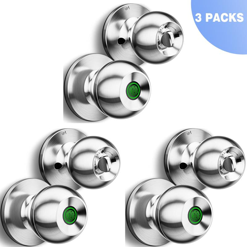 Fingerprint Door Lock, Smart Fingerprint Door Knob, Biometric Door Knobs with App Control, Auto Lock Door Lock with Code, Keyless Door Knob with Locks for Bedroom, Home,Office Fathersdaygift